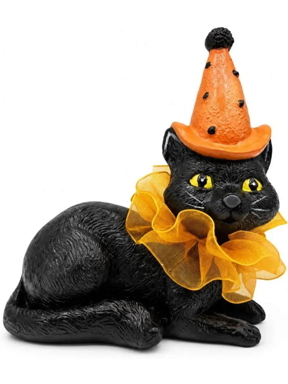 Black Cat Witch Figurine Halloween Resin Spooky Cute Tabletop Décor